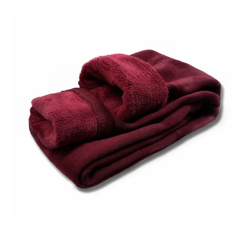 Sweet Girls Pants Kids Boys Thick Warm Trousers Winter Children Casual Solid Color Warm Pants Girls Leggings Gray Pink Wine