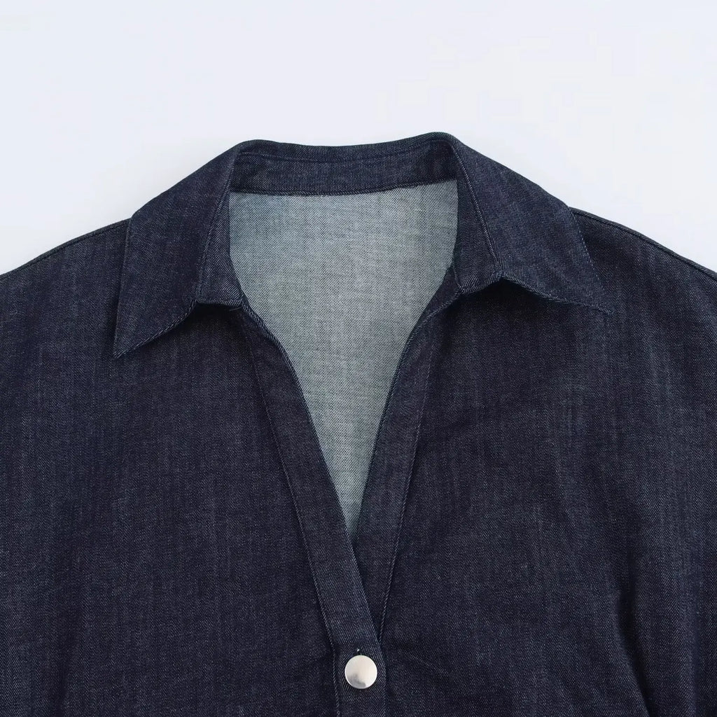 Zip Detail Denim Dress