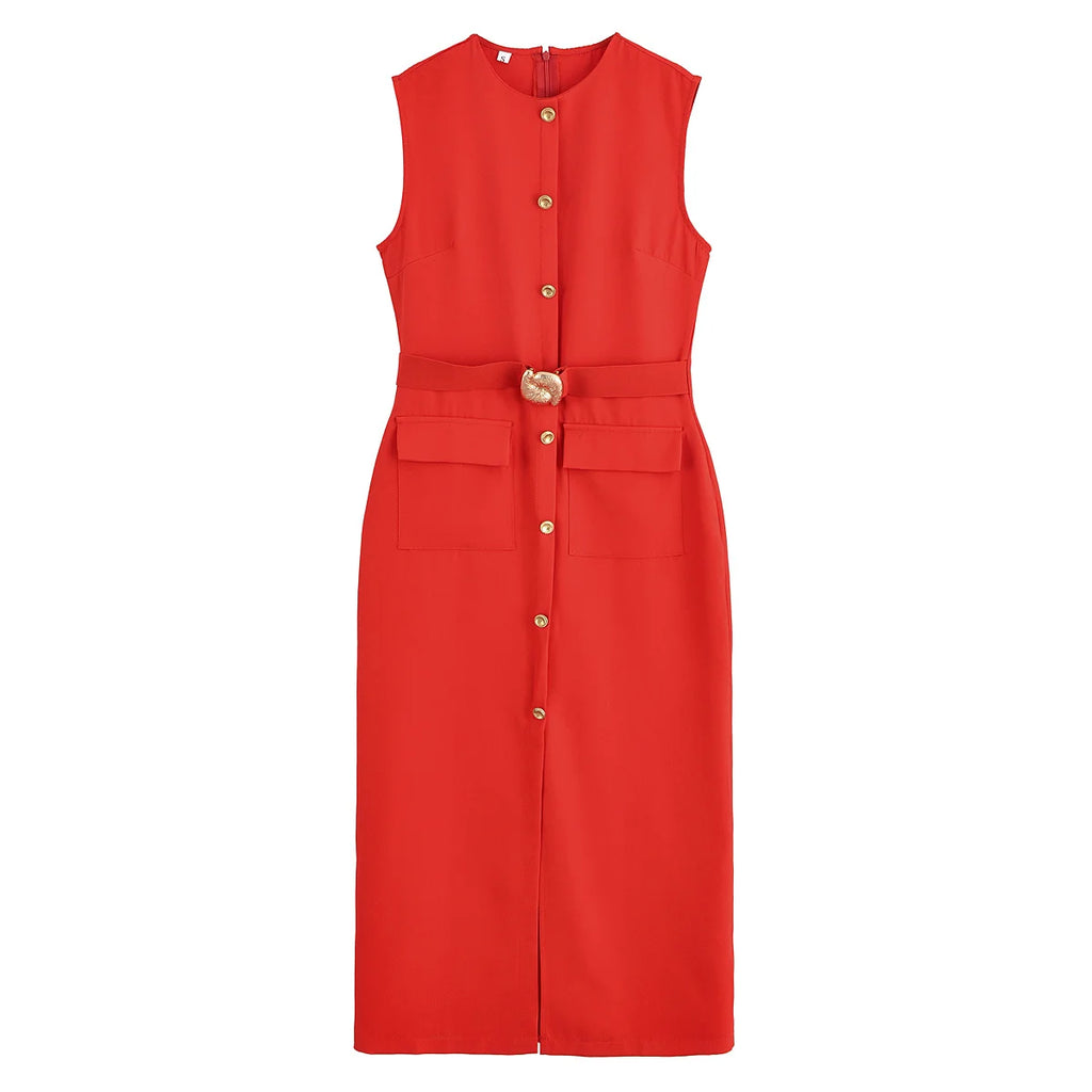 Modern Denim Midi Dress