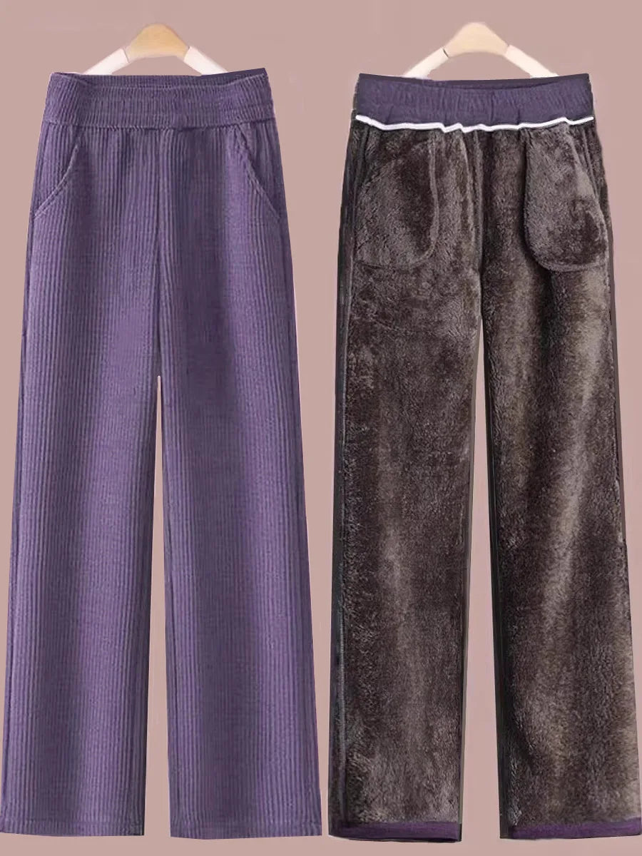 Corduroy Wide-Leg Winter Trousers
