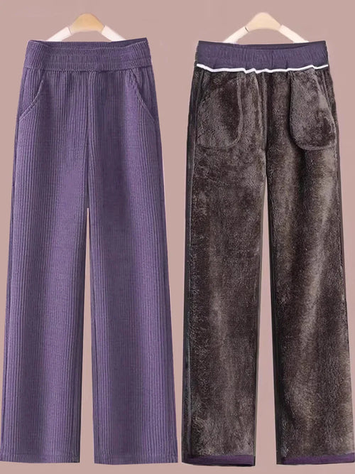 Corduroy Wide-Leg Winter Trousers