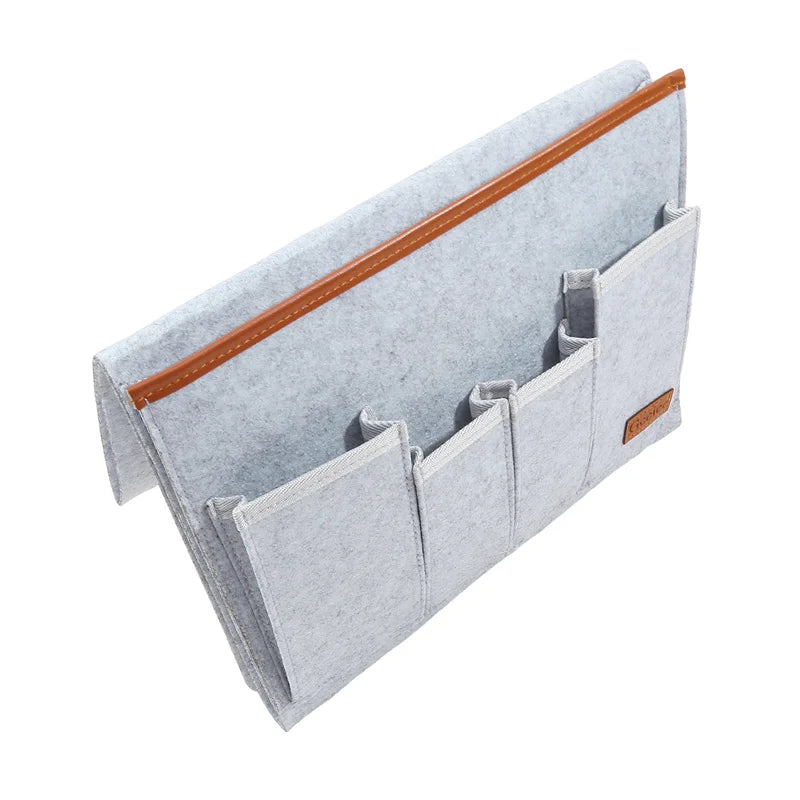 Felt Bedside Storage Bag Bed Desk Hanging Bag Sofa TV Remote Control Hanging Case Couch Storage Organizer Bed Holder Pockets