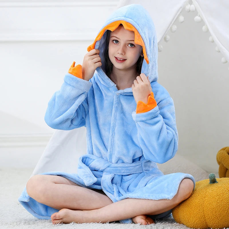 New Autumn Winter Tiger Bathrobes Girls Boys Sleepwear Bath Blanket Kids Soft Bath Robes Children Animal Pajamas Kids Clothing