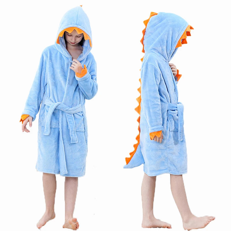 New Autumn Winter Tiger Bathrobes Girls Boys Sleepwear Bath Blanket Kids Soft Bath Robes Children Animal Pajamas Kids Clothing
