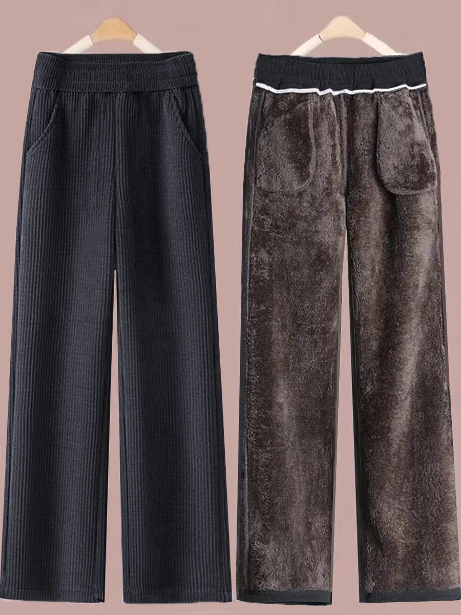 Corduroy Wide-Leg Winter Trousers