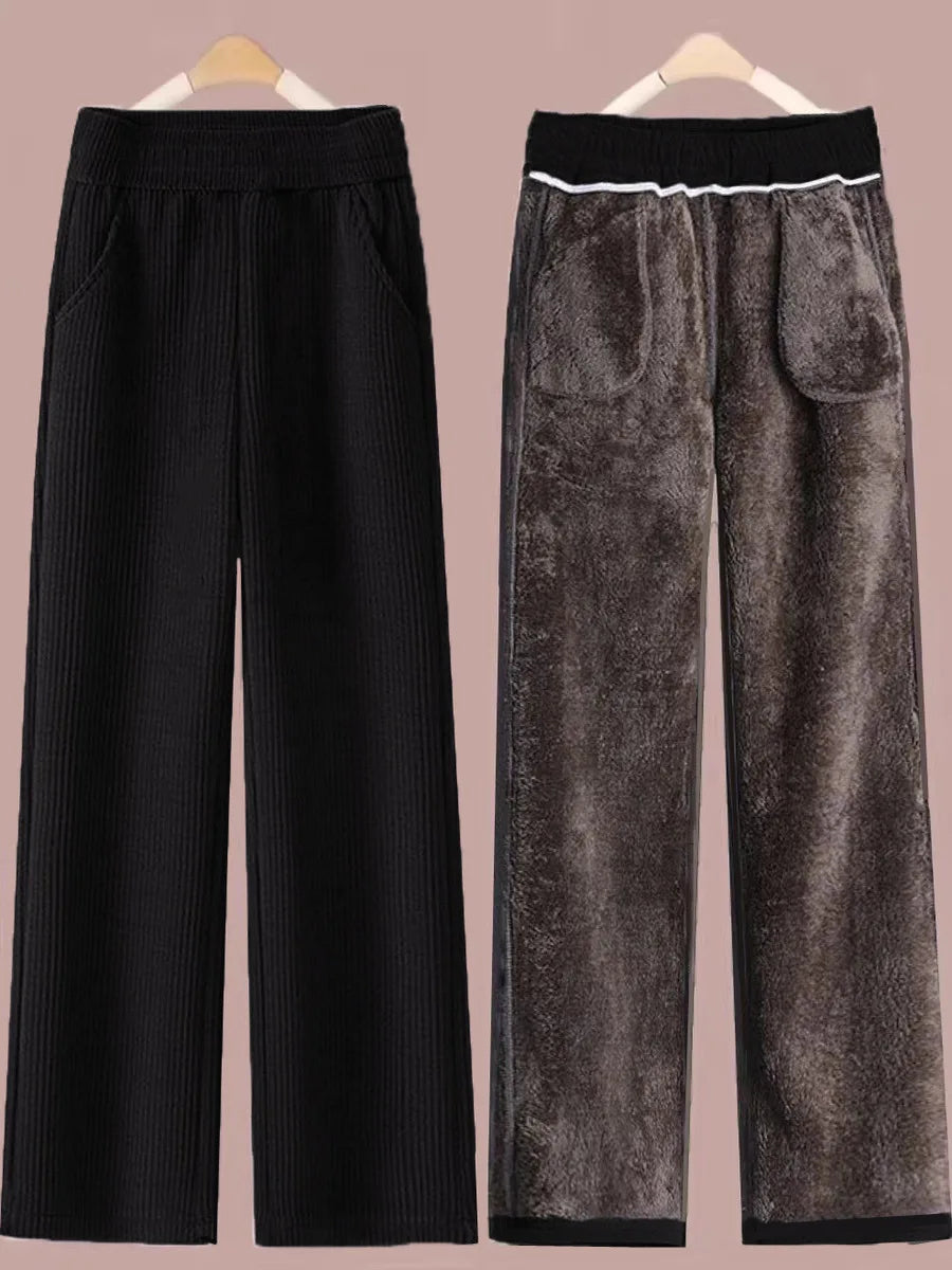 Corduroy Wide-Leg Winter Trousers