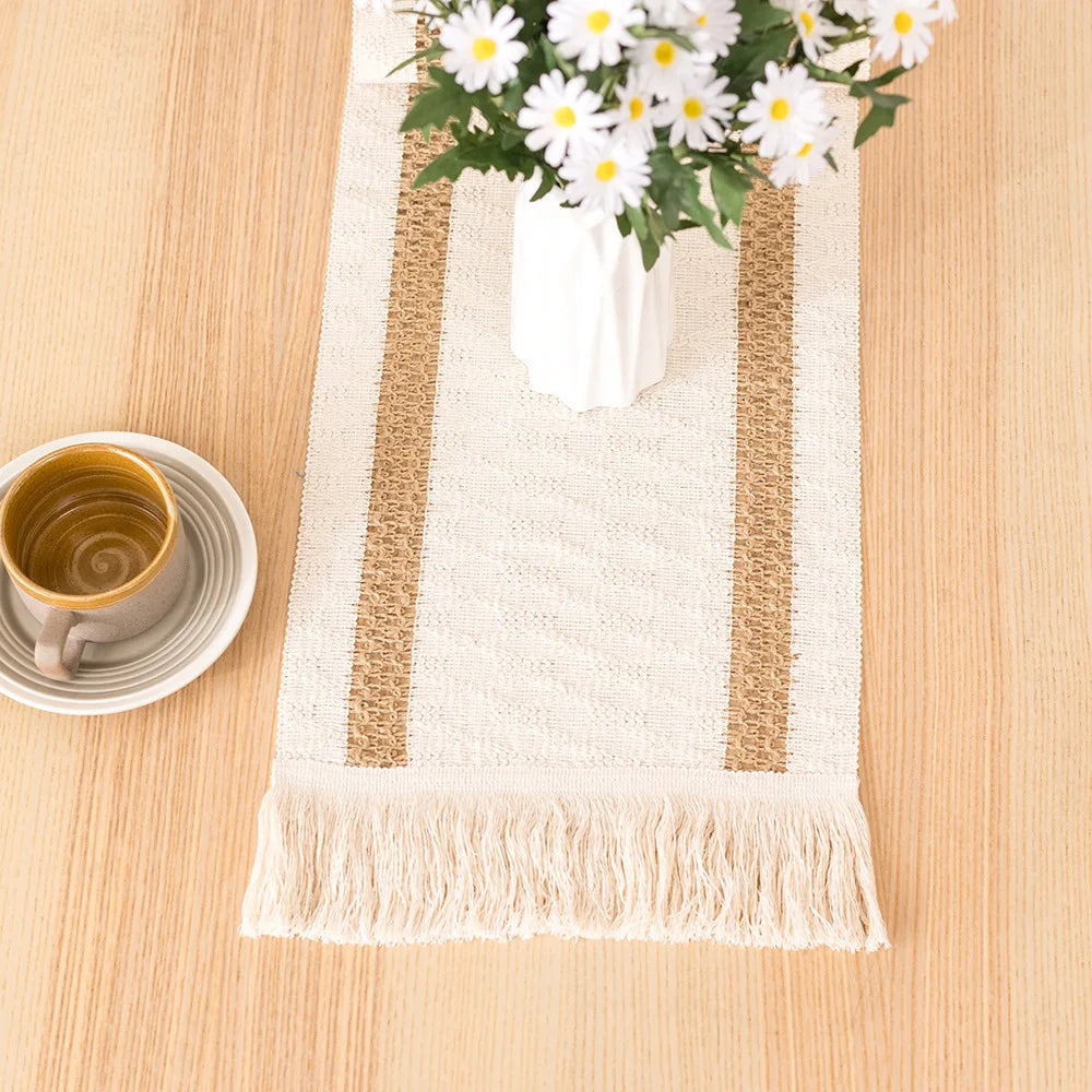 Cotton And Linen Table Runner For Wedding Decoration Festivals Easter Decoration 2025 Mariage chemin de table