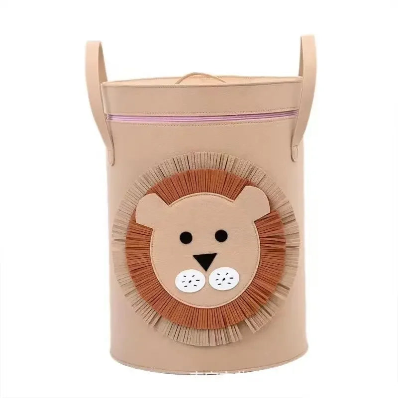 Cartoon Animal Storage Baskets Large Capacity Foldable Toy Organizer Bin with Lid for Kids Room Home Nursery Organization