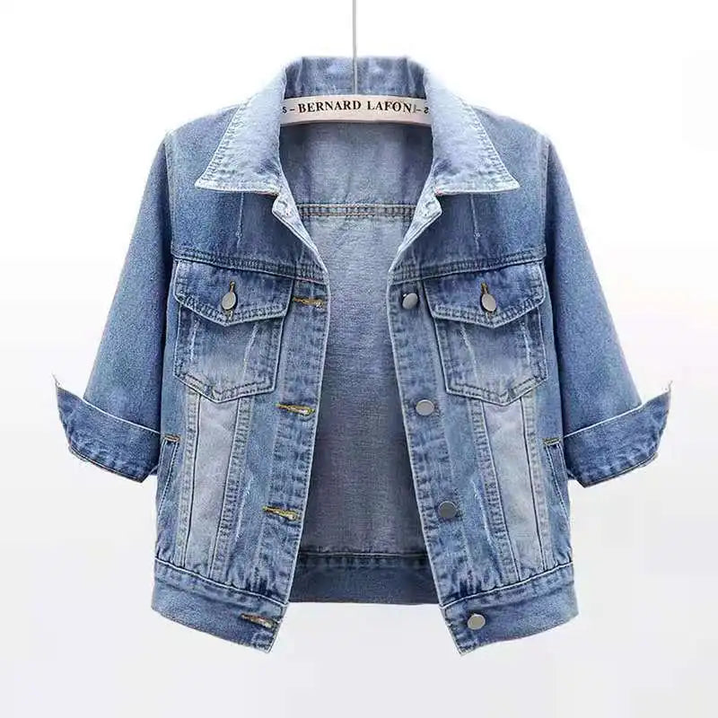 Colour Pop Cropped Denim Jacket