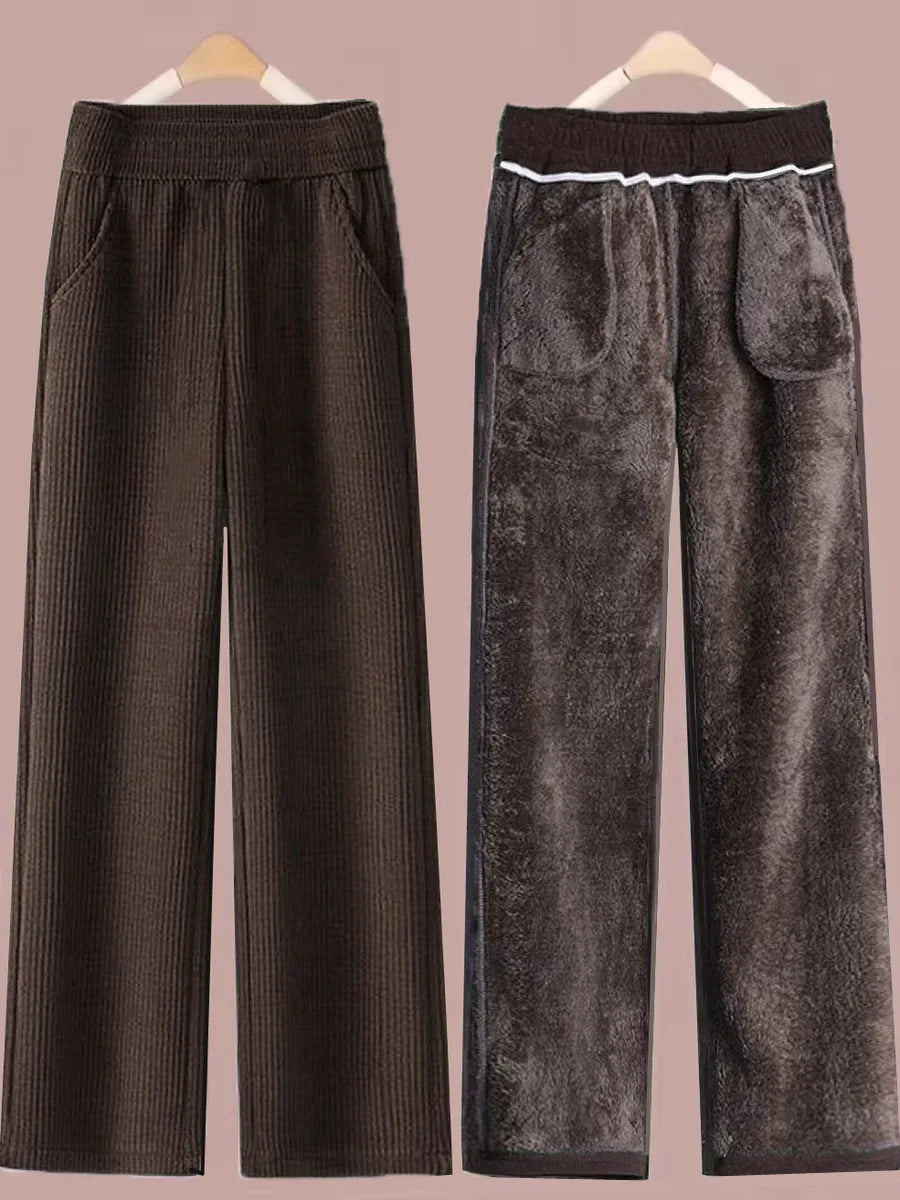 Corduroy Wide-Leg Winter Trousers