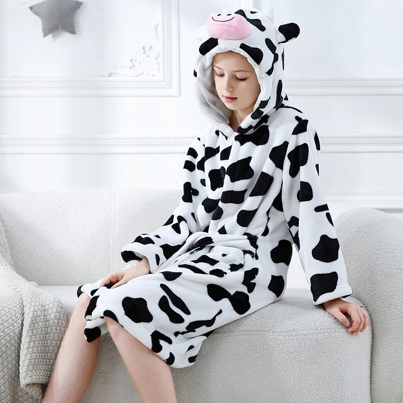 New Autumn Winter Tiger Bathrobes Girls Boys Sleepwear Bath Blanket Kids Soft Bath Robes Children Animal Pajamas Kids Clothing