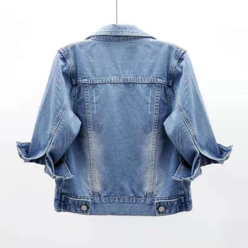 Colour Pop Cropped Denim Jacket