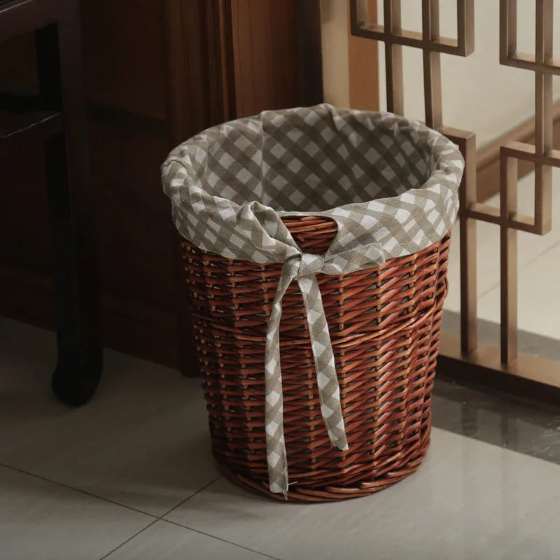 Wier Laundry Basket Dir Clothes Storage Basket with Lid Household Organizer Basket Pure l Willow Wier Basket