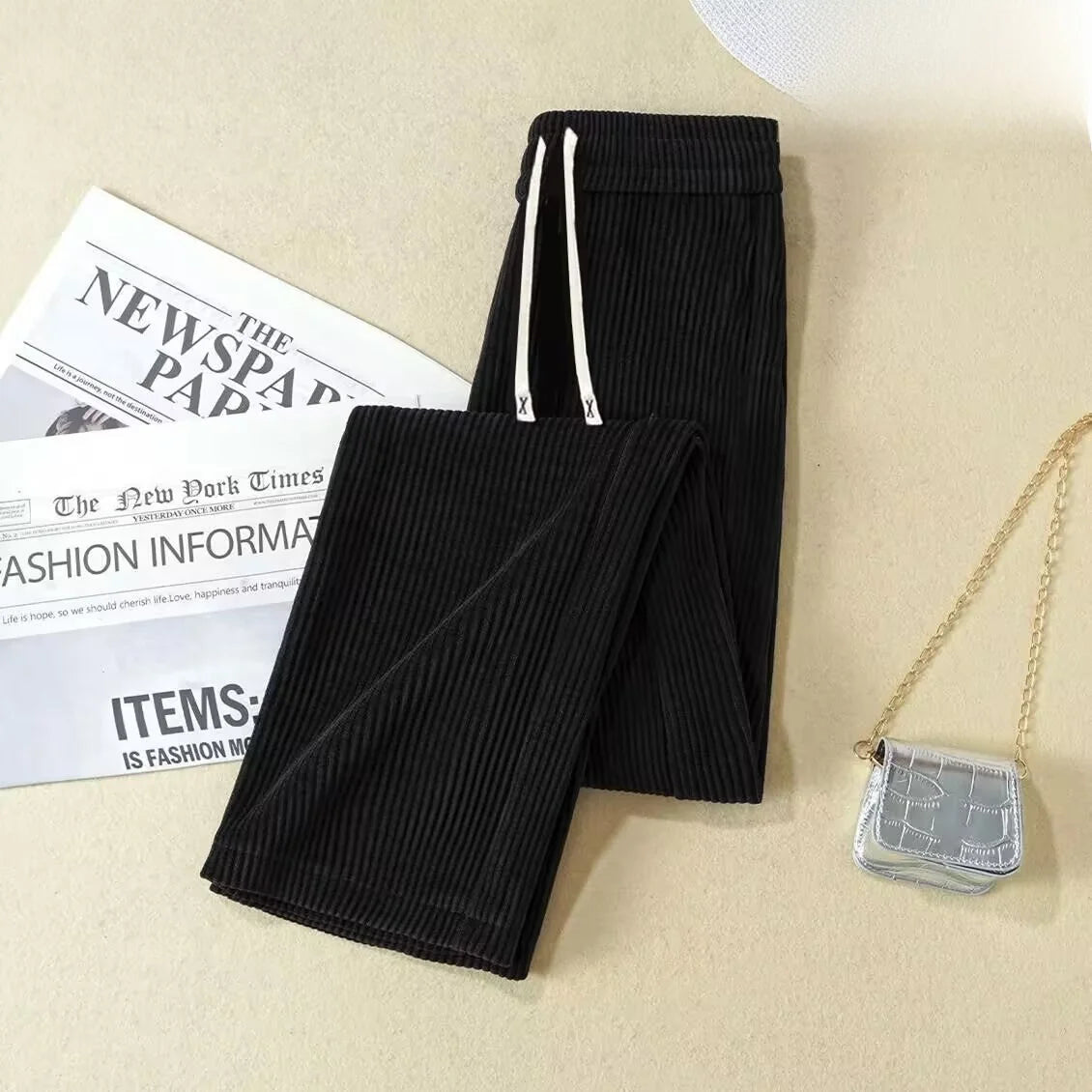 Corduroy Wide-Leg Winter Trousers