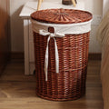 Wier Laundry Basket Dir Clothes Storage Basket with Lid Household Organizer Basket Pure l Willow Wier Basket
