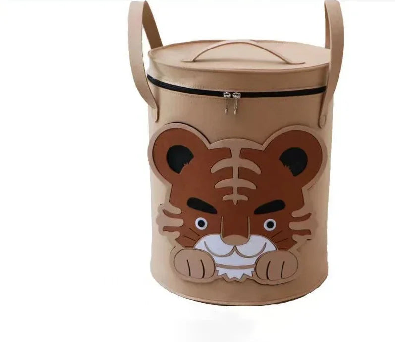Cartoon Animal Storage Baskets Large Capacity Foldable Toy Organizer Bin with Lid for Kids Room Home Nursery Organization