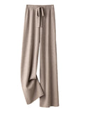 Wide-Leg Soft Knit Winter Trousers
